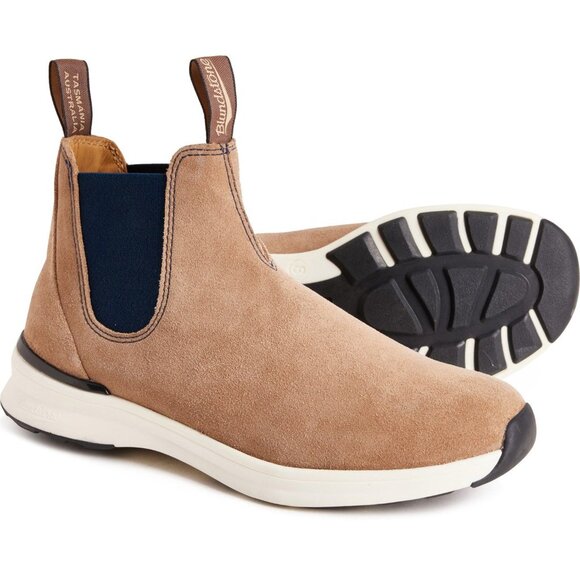 Blundstone 2146 Sneaker Chelsea Ankle Boots US 7 Suede Sand Beige Navy NEW
